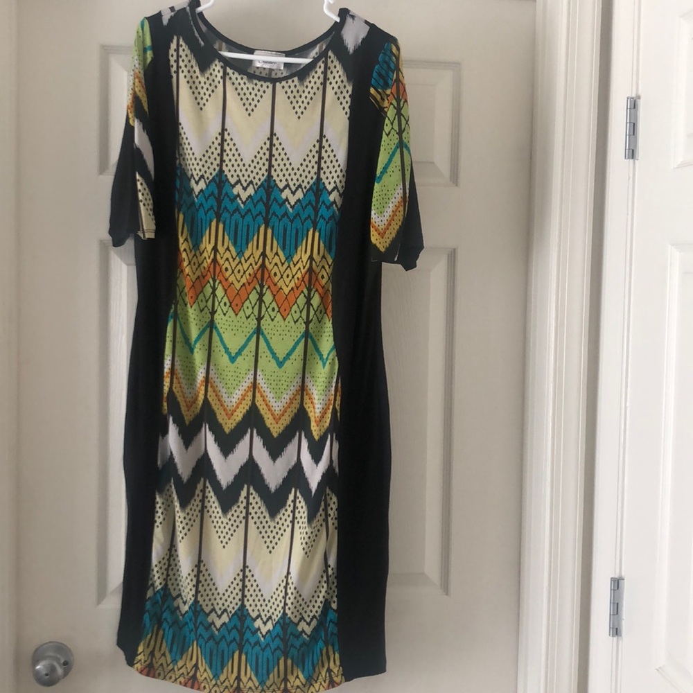 Chesley Zigzag multicolored print midi dress